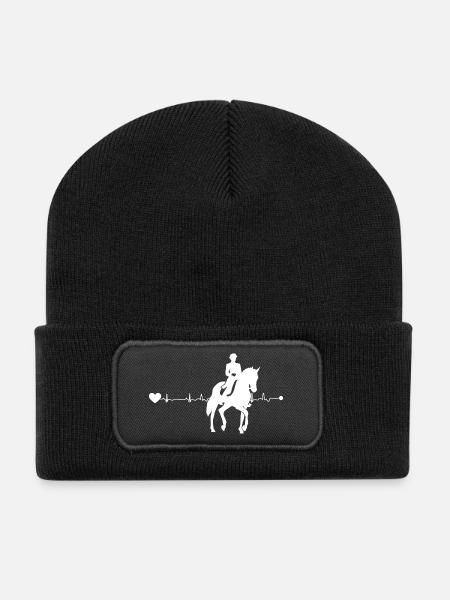 Dressage Heartline - Beanie recyclé à patch - noir
