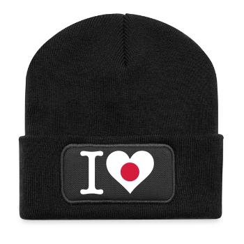 I Love Japan - Recycled Patch Beanie - black - Front