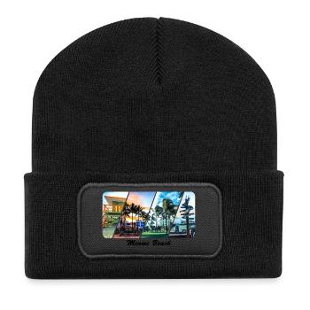Miami Beach - Beanie recyclé à patch - noir - Devant