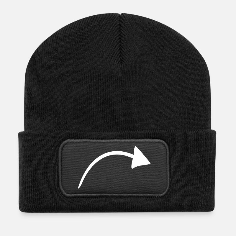 Pfeil - Recycelte Patch Beanie - Schwarz