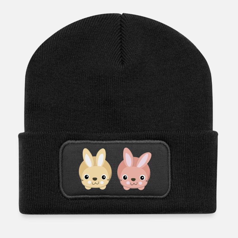bunnies - Recycelte Patch Beanie - Schwarz