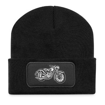 Moto / Classique moto 04_weiß - Beanie recyclé à patch - noir - Devant