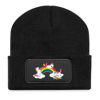 Licorne à boire sucent farts - Beanie recyclé à patch - noir - Devant