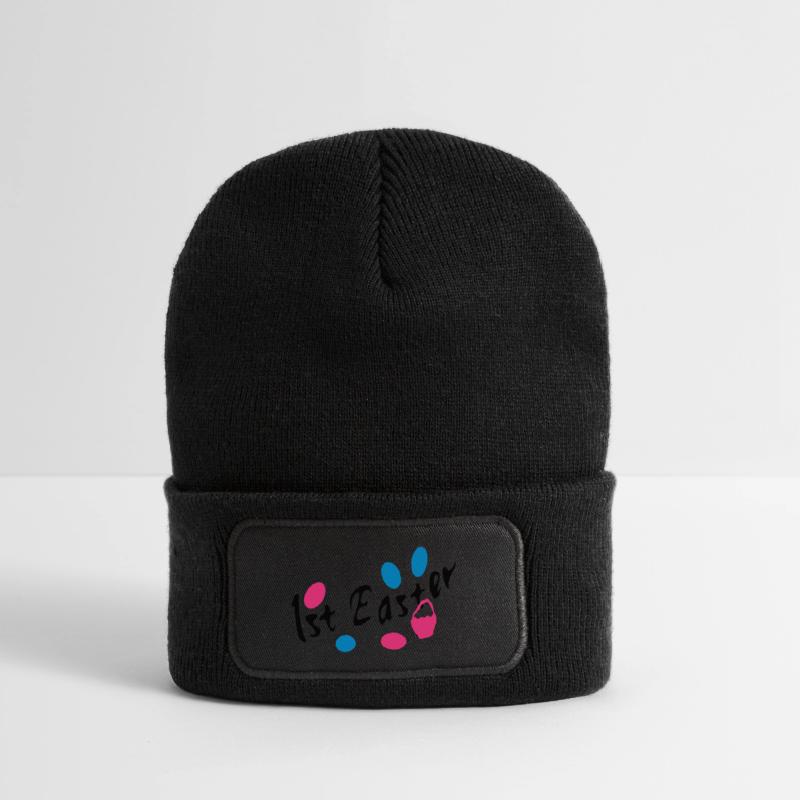 1st Easter txt easter eggs Recycled Patch Beanie