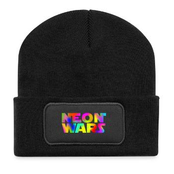 neon wars - Recycelte Patch Beanie - Schwarz - Vorne