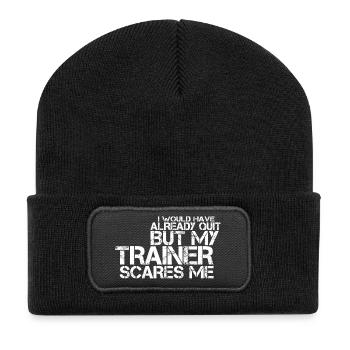 Training, Fitness Sprüche, Sport, Lustige Sprüche - Recycelte Patch Beanie - Schwarz - Vorne