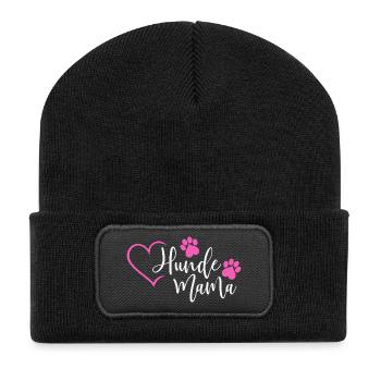 Dog Dogs Mom Dog Mom - Recycled Patch Beanie - black - Front