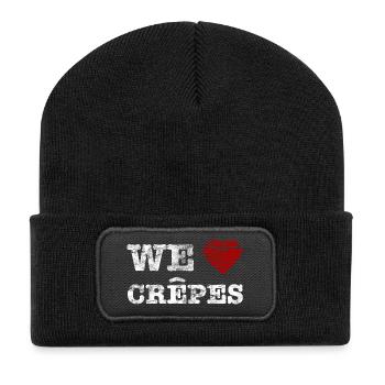 "Nous aimons crêpes" light millésime - Beanie recyclé à patch - noir - Devant