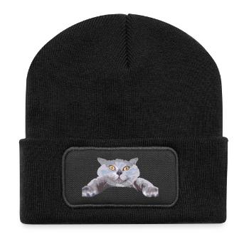 Cat - - Recycled Patch Beanie - black - Front