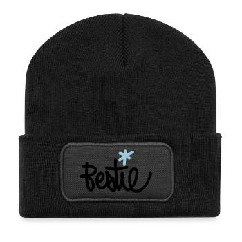 Bestie - Beste Freundin - Recycelte Patch Beanie - Schwarz - Vorne