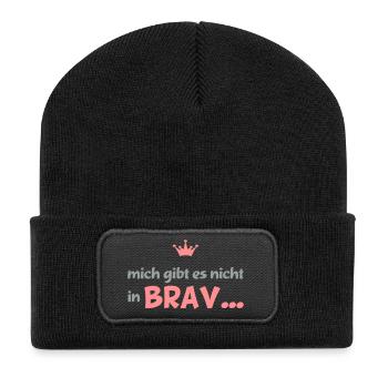 lustig - Recycelte Patch Beanie - Schwarz - Vorne