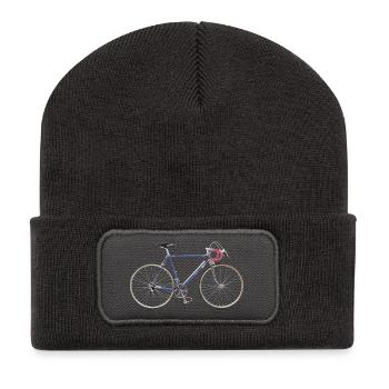 Rennrad 50er Jahre - Recycelte Patch Beanie - Dunkelgrau - Vorne