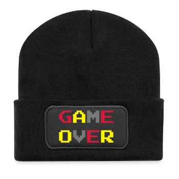 Game Over / Geek / Gaming / Gamer / Gamer / Player - Recycled Patch Beanie - black - Front