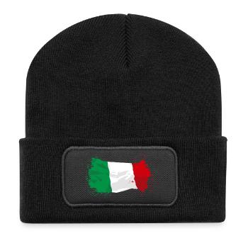 Italy Flag - Recycelte Patch Beanie - Schwarz - Vorne