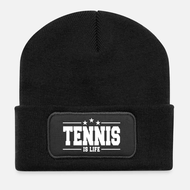 tennis is life 1 - Beanie recyclé à patch - noir