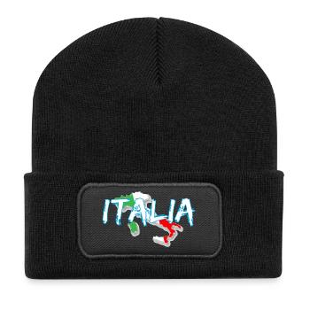 Italie Edo botte blanche - Beanie recyclé à patch - noir - Devant