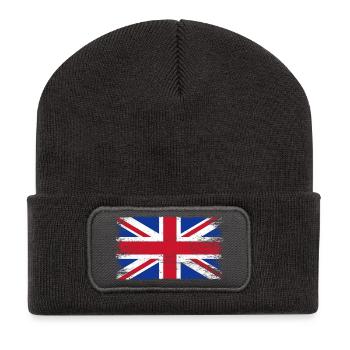 Empreinte Union Jack vieillie - Beanie recyclé à patch - charbon - Devant