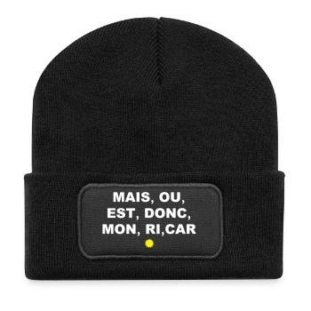 Conjonction - Beanie recyclé à patch - noir - Devant
