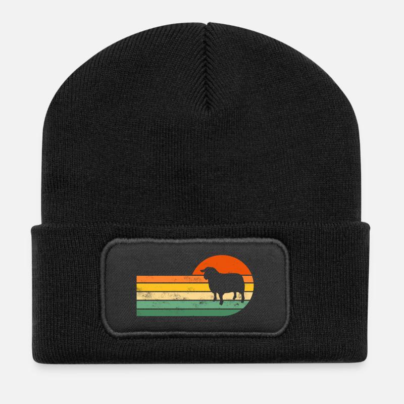 Moutons - Beanie recyclé à patch - noir