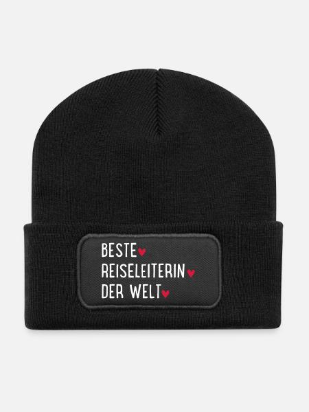 beste reiseleiterin - Recycelte Patch Beanie - Schwarz