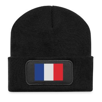 France - Beanie recyclé à patch - noir - Devant