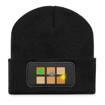Abstrakte Kunst Illustration Malerei Form - Recycelte Patch Beanie - Schwarz - Vorne