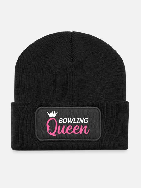 Bowling Kegeln - Recycelte Patch Beanie - Schwarz
