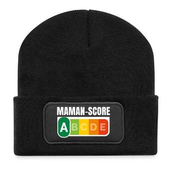 MAMAN-SCORE - Humour Maman - Beanie recyclé à patch - noir - Devant