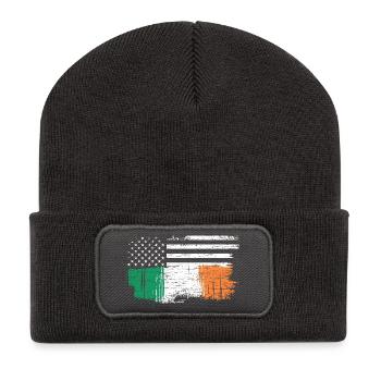 Drapeau irlandais avec étoiles - Beanie recyclé à patch - charbon - Devant