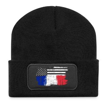 Brush Flag Fusion Stars and Tricolour - Recycled Patch Beanie - black - Front