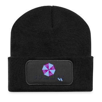 SUMMER SCHRIFTZUG mit Schirm | Vectorgraphic - Recycelte Patch Beanie - Schwarz - Vorne