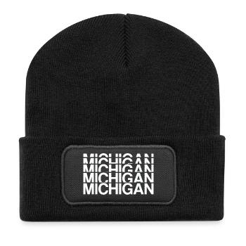 Michigan États-Unis - Beanie recyclé à patch - noir - Devant