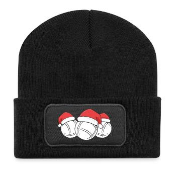 Boule Santa Tenue de pétanque pour Bouler pour boules - Beanie recyclé à patch - noir - Devant