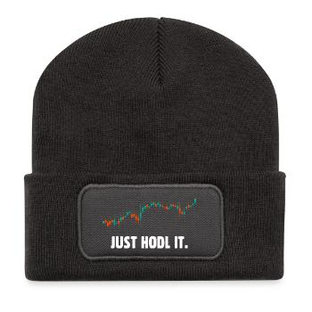 Just hold it bitcoin - Recycled Patch Beanie - dark grey - Front