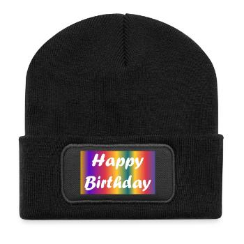 ALLES GUTE ZUM GEBURTSTAG!. ALLES GUTE ZUM GEBURTSTAG!. JAHRESTAG. - Recycelte Patch Beanie - Schwarz - Vorne