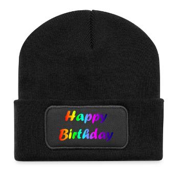 ALLES GUTE ZUM GEBURTSTAG!. ALLES GUTE ZUM GEBURTSTAG!. JAHRESTAG. - Recycelte Patch Beanie - Schwarz - Vorne