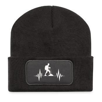 randonnée, randonneur, hiking, hiking vibes - Beanie recyclé à patch - charbon - Devant