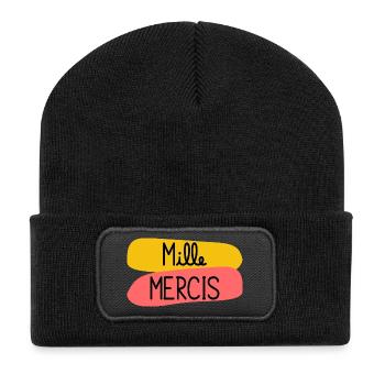 MAÎTRESSE. MAITRE. MERCI. MERCI MAÎTRESSE. VACANCE - Beanie recyclé à patch - noir - Devant