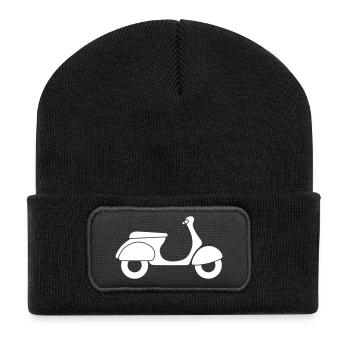 Scooter Italie symbole vacances Fan Vintage rétro Fun - Beanie recyclé à patch - noir - Devant