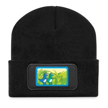 Baby Dinos T- Rex | Customisable - Recycled Patch Beanie - black - Front