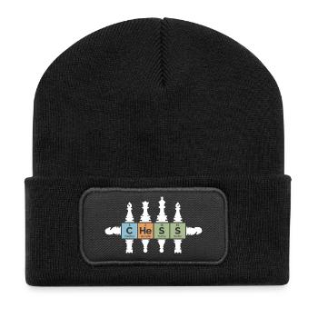Echecs chiffres rétro tableau périodique icône drôle - Beanie recyclé à patch - noir - Devant