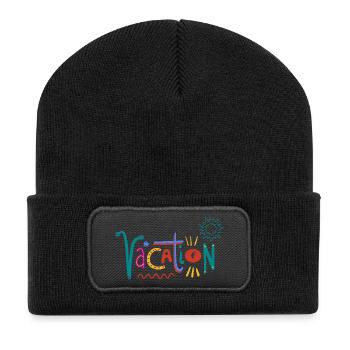 Colorful Valentine's Day Art with Heart Motifs - Recycled Patch Beanie - black - Front