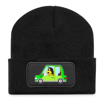 Biene Auto - Recycelte Patch Beanie - Schwarz - Vorne