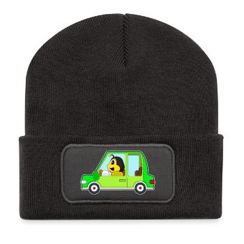 Biene Auto - Recycelte Patch Beanie - Dunkelgrau - Vorne
