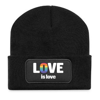 LGBT Pride Month - Love is Love - Recycled Patch Beanie - black - Front