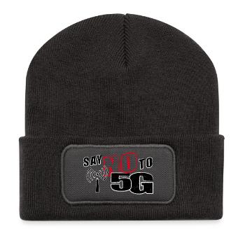 SAY NO TO 5G - claim - Recycelte Patch Beanie - Dunkelgrau - Vorne