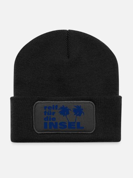 PRÊT POUR L’ÎLE - Beanie recyclé à patch - noir