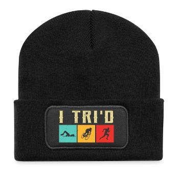 Triathlon-Anzug - Triathlet im Training - Recycelte Patch Beanie - Schwarz - Vorne