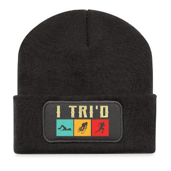 Triathlon-Anzug - Triathlet im Training - Recycelte Patch Beanie - Dunkelgrau - Vorne