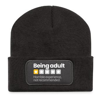 Being Adult (dark) - Recycled Patch Beanie - dark grey - Front